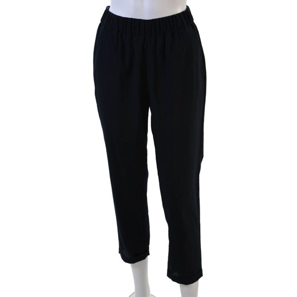 Lis Lareida Women Black Ankle Cropped Pants Polyester Size 34